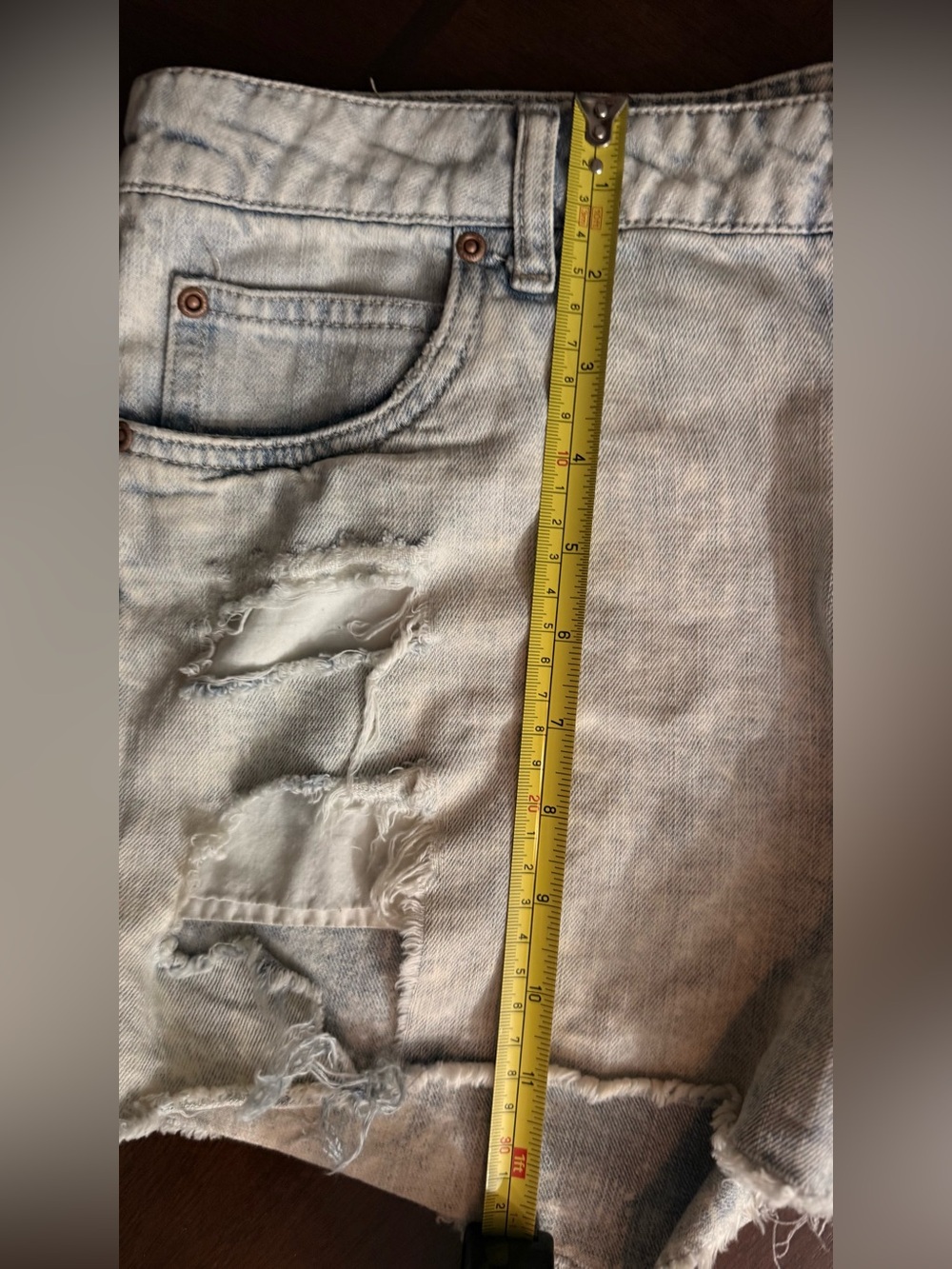 Rusty Distressed Light Blue Jean Shorts - Picture 14 of 16